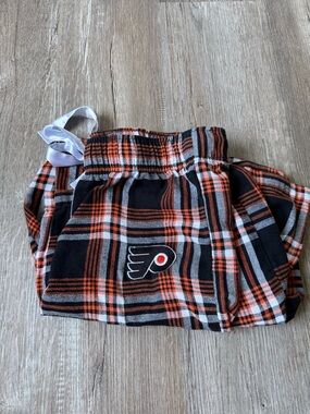 Philadelphia Flyers Black & Orange Plaid Lounge Pants Pajama Pants Womens Size M